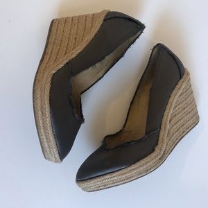 Pedro Garcia Satin Espadrille Wedges size 8.5